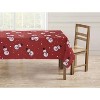 Kate Aurora Holiday Living Christmas Winter Snowman Red Fabric Tablecloth - 8-10 Chairs - 2 of 4