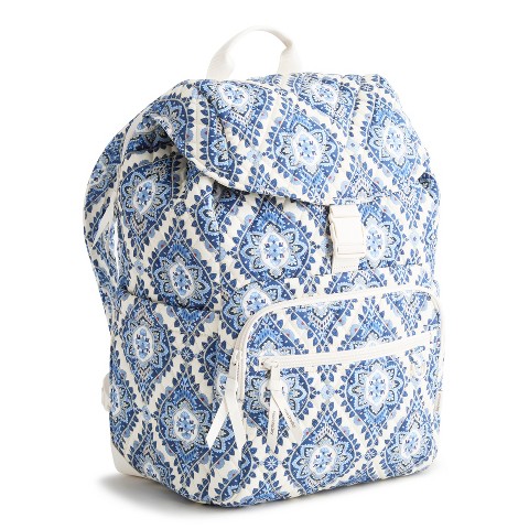 Vera Bradley Women's Premium Cotton Large Berkhill Backpack Cambridge Blues