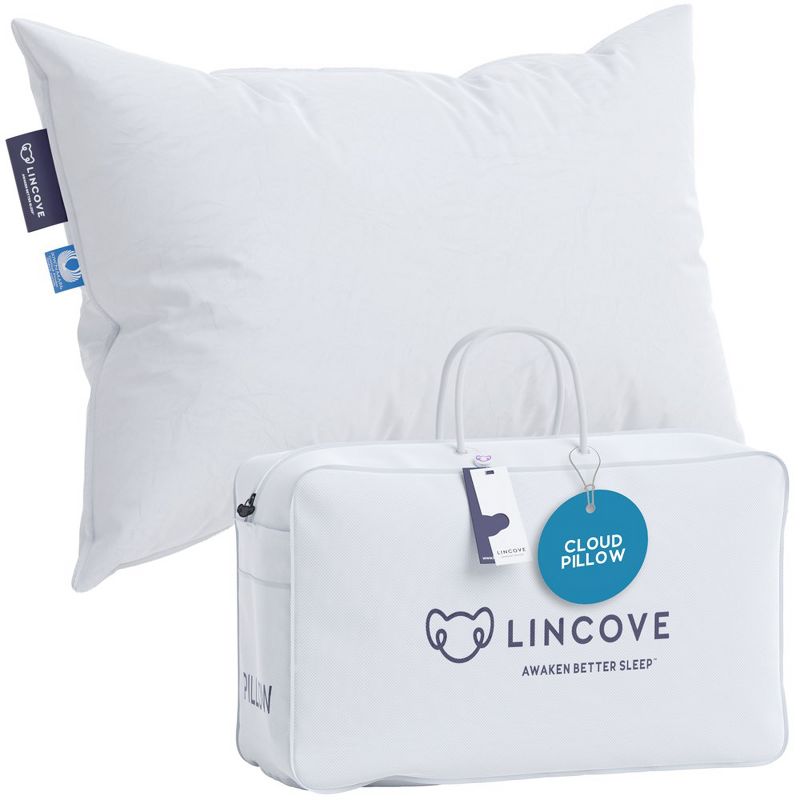 Lincove Cloud Canadian Down Luxury Sleeping  Pillow - 625 Fill Power, 500 Thread Count Cotton Sateen Shell -  1 Pack, 1 of 9
