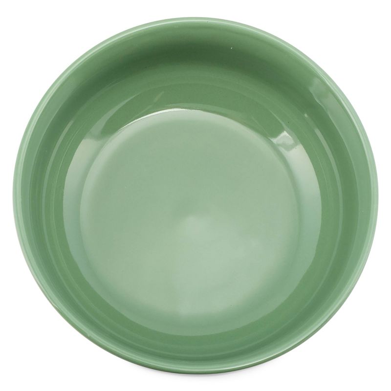 Elanze Designs Bistro Ceramic 7 inch Cereal Salad Bowls Set of 4, Sage Green, 3 of 7