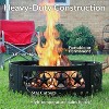 Sunnydaze Outdoor Heavy-Duty Steel Portable Large Round Four Star Cut Out Fire Pit Ring - 36" - Black - 4 of 4