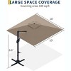 10FT Square Cantilever Patio Umbrella, 360° Rotating Sun Shade with Locking Handle, Heavy-Duty Aluminum Frame for Deck & Balcony - 2 of 4