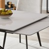 Retractable Sintered Stone 5-Piece Dining Table Set with 4 Chairs, 59"-83" Extendable Table, Rectangular Design with Cross-Leg Carbon Steel Base - 3 of 4