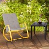 2pc Patio Rocking Chair & Table Set - Yellow - Captiva Designs: Rust-Proof Steel, Water-Resistant - 2 of 4