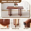 Okak Minimalist Dining Table Coffee Table with Deep Wood Grain Table Top, Black Metal/ Rattan Legs, for Home & Office - 3 of 4