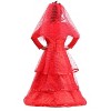 HalloweenCostumes.com Gothic Red Wedding Dress Costume for Girls - 2 of 2