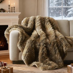 Harbor House Wild Animal Faux Fur Oversized Throw Blanket, Ultra Plush Velvet Back Reversible Smooth and Warm Blanket - 1 of 4