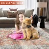 Vintage Floral Washable Rug Non Slip Low Pile Distressed Carpet Foldable Stain Resistant for Bedroom Living Room - 4 of 4
