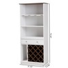 Serafino and Oak Finished Wood Wine Cabinet Brown - BaxtonStudio: Mid-Century Modern, 10-Bottle Rack, Kitchen Storage - 4 of 4
