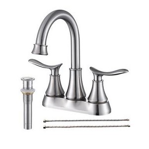 PAGED 4-Inch Bathroom Faucet Bathroom Vanity Sink Faucets with Pop-Up Drain and Supply Hosest, Faucet for Bathroom Sink - 1 of 4