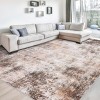 Abstract Area Rug Modern Artistic Design Ultra Thin Machine Washable Low Pile & Non-Slip Floor Cover for Contemporary Living Room Bedroom Playroom - 4 of 4