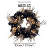 Black and Bronze Elegantly Goth 20" Wreath, Premium Gold Door Decoration with Floral Orchids| OrnamentallyYou - 2 of 4