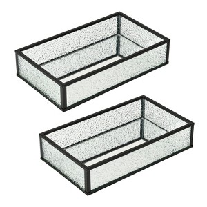 LAURAELLA Handcrafted Glass Tray, Decorative Storage Tray for Makeup, Jewelry, Desk, or Bathroom, Clear with Black - 1 of 3