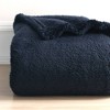 50"x60" 300 Recycled Fluffie Throw Blanket Dark Navy - Berkshire Blanket & Home Co.: GRS & Oeko-Tex Certified - 3 of 3