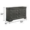 Blaze Modern Style 6-Drawer Dresser Made with Wood in Metallic Gray (Only Dresser) same as G150108706 (NJ inventory) - 2 of 4