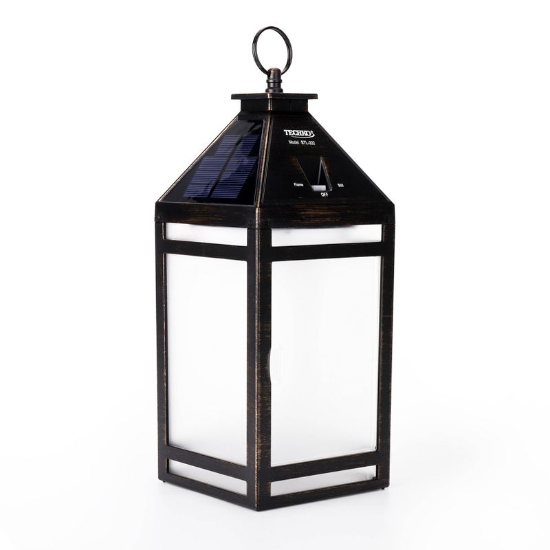 Portable Hanging Outdoor Lantern with Flame or Still Light Black - Techko Maid, 4 of 12