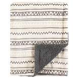 Hudson Baby Infant Plush Blanket with Faux Shearling Back, Aztec, One Size