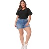 Agnes Orinda Women's Plus Size Basic Casual V Neck Short Sleeve Plain T-shirts - 3 of 4