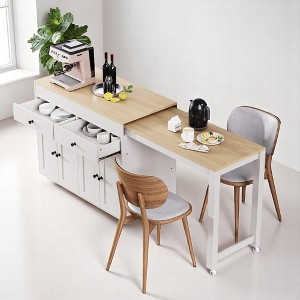 74.5" Kitchen Island Cart with Extendable Dining Table, 2 Drawers, 4-Door Storage Cabinet, Spice Rack, Locking Wheels, Kitchen and Dining Cabinets - 1 of 4