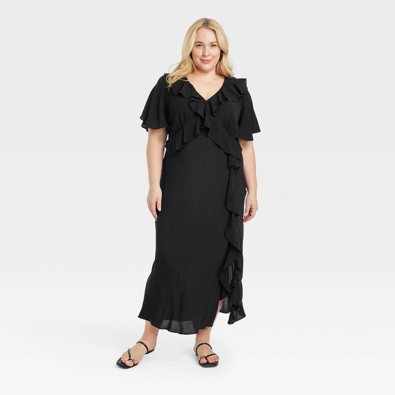 Women's Ruffle Short Sleeve Maxi Dress - A New Day™, 1 of 5