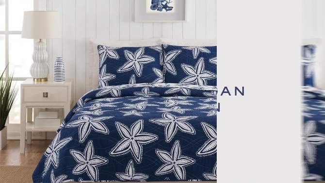 Kate Nelligan for Makers Collective Sea Star Quilt Set Navy Blue, 2 of 8, play video