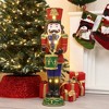 LuxenHome 36.22" LuxenHome 3Ft Tall Traditional Nutcracker Drummer Soldier with Lights Multicolored - 3 of 4