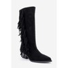 Orlo - Black Suede Genuine Leather Fringed Western Boot (Women) | Forever & Always Shoes - 3 of 4