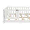 SEVOBAL Kids Bedroom Twin Size Floor Bed Frame With Safety Guardrails Door Removable Slats No Box Spring Needed for Kids, White, 64.76"*20.47"*7.28" - 4 of 4
