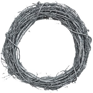 Kraft Lane: 18" Painted Grapevine Wreath - Glitter Silver - DIY Craft Projects - 1 of 4