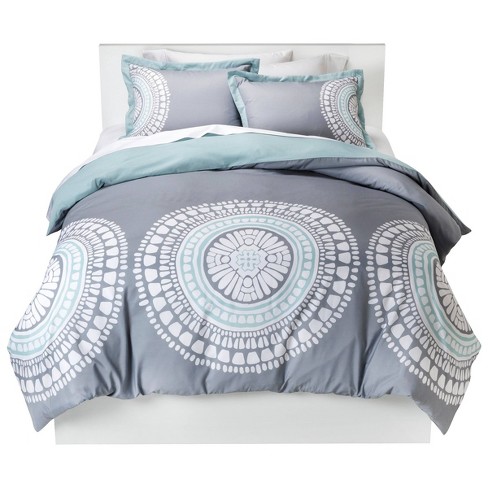 Gray Medallion Duvet Cover Set King Room Essentials Target