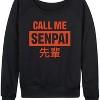 Women's - Instant Message - Call Me Senpai Lightweight French Terry Wide Neck Long Sleeve Graphic Shirt - 2 of 4