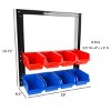8 Bin Storage Rack Organizer- Wall Mountable Garage Shelving with Removeable Bins for Tools, Hardware, Crafts by Fleming Supply - 2 of 4
