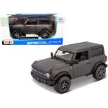2021 Ford Bronco Badlands Gray Metallic with Black Top "Special Edition" 1/24 Diecast Model Car by Maisto