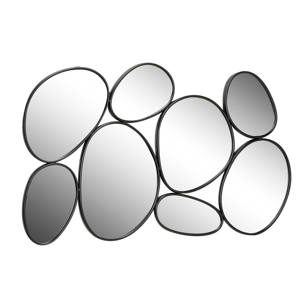Photos - Wall Mirror Metal Bubble Cluster Oval  Black - Olivia & May: Contemporary Iron Frame, 54x35.25", No Assembly Required