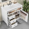 MAYEERTY 36" Bathroom Vanity Ceramic Sink Top Solid Wood MDF Flip Drawer Adjustable Shelf Metal Handles - 3 of 4