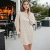 Anna-Kaci Women's Sparkly Sequins Long Bishop Sleeve Crew Neck Tunic Belted Dress - 2 of 4