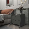 Sapphtopaz Modern Nightstand with 2 Drawers & Top Storage End Table with Curved Legs & Unique Side Panels Bedside Table for Bedroom,Living Room - 2 of 4