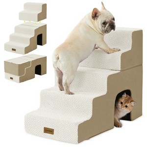 ZOMISIA Dog Steps for High Beds - Pet Stairs with Tunnel 2 in 1 with Zippers, with Non-Slip Bottom,Suitable for Small Dogs and Cats - 1 of 4