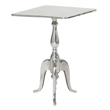 Traditional Aluminum Square Accent Table Silver - Olivia & May
