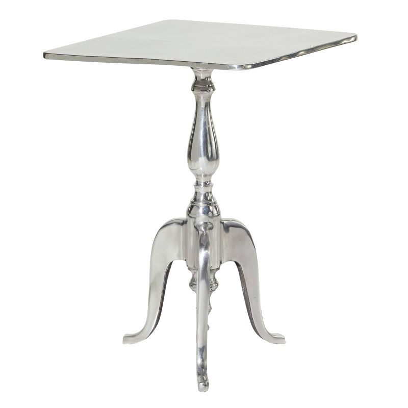 Traditional Aluminum Square Accent Table Silver - Olivia &#38; May, 1 of 8