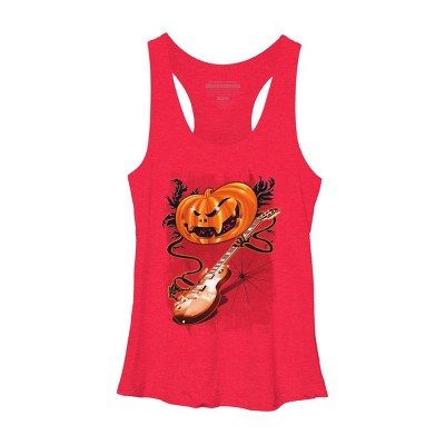 Women's Design By Humans Pumpkin Rocker By cashfish Racerback Tank Top
