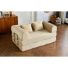 Okak Convertible Sleeper Sofa Bed Loveseats with Fixed-Shape Frame,Corduroy Folding Futon Couch for Living Room,Apartments - 2 of 4