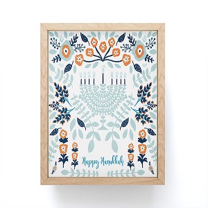 Marni Floral Hanukkah Menorah Framed Mini Art Print - Society6 - 1 of 3