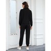 2 Piece Sweatsuits Outfits for Women 1/3 Zip Pullover Jogger Sets with Pockets - image 4 of 4