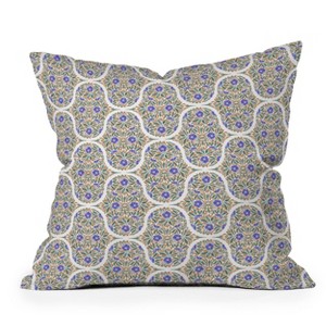 18"x18" Deny Designs Marta Barragan Camarasa Floral Whimsy Art Decor Square Outdoor Throw Pillow Brown - 1 of 4