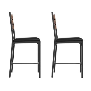 Bar Stools Set of 4, Upholstered Bar Chairs with Back, 44.4 Inches Kitchen Bar Stools with Footrest, Thick Cushion - 1 of 4