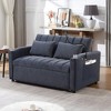 TiramisuBest 55.9" Convertible Loveseat Sofa Bed with 3 USB Ports, Storage, Dual Cup Holders & 360° Swivel Phone Holder, Adjustable,Light Grey - 3 of 4
