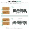 CAVINAS Outdoor Couch Sets with 2 High and Low Coffee Tables, Wicker Patio Furniture Set, Modern Patio Sofa Set for Backyard - 3 of 4