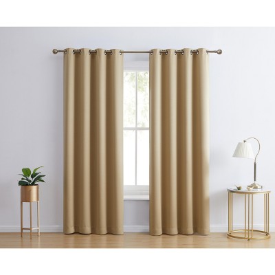 HLC.ME Laurance Complete Blackout Thermal Insulated Grommet Top Panels Window Curtains Drapes for Bedroom, Set of 2