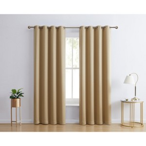 HLC.ME Laurance Complete Blackout Thermal Insulated Grommet Top Panels Window Curtains Drapes for Bedroom, Set of 2 - 1 of 4